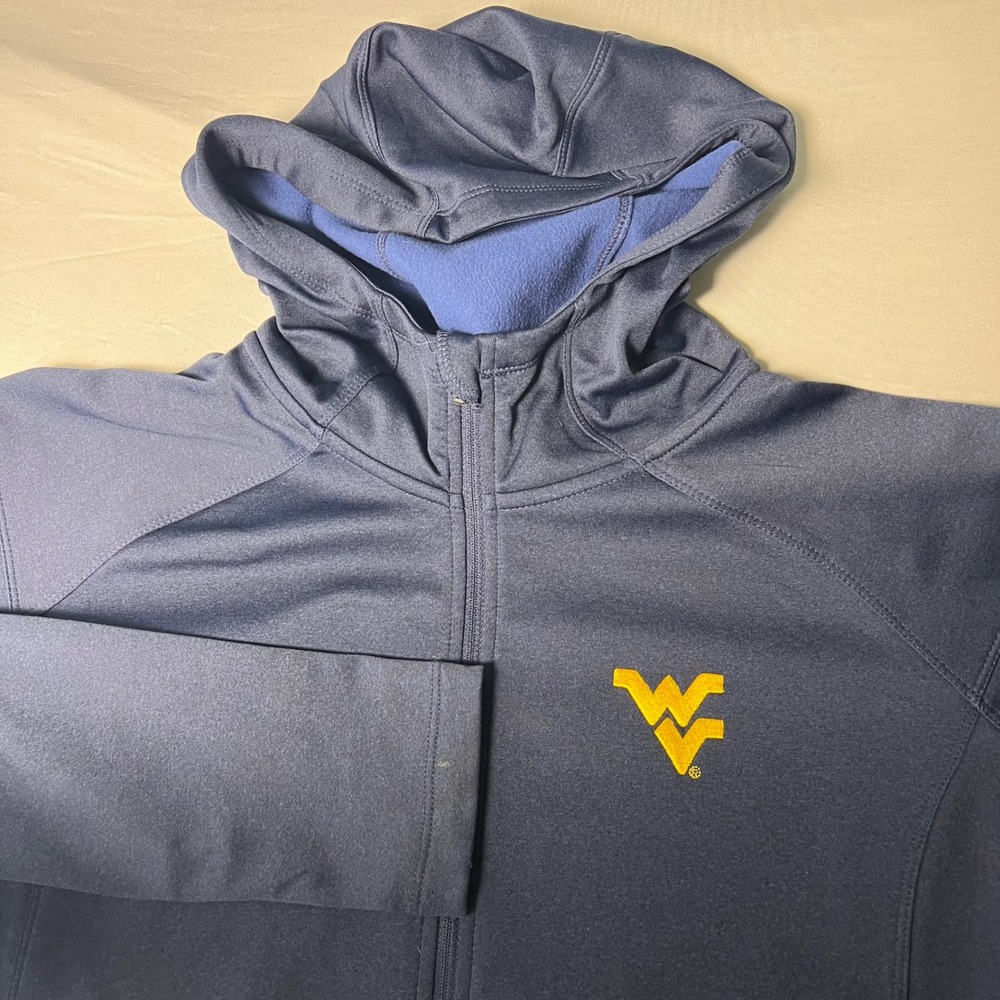 Columbia West Virginia University WVU Mountaineers Full Zip Hoodie Navy Blue XL